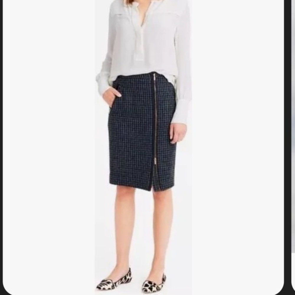 J. Crew asymmetrical wool houndstooth skirt NWOT size 0
